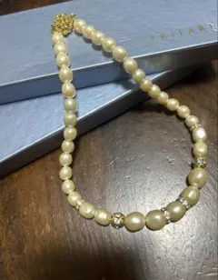 トリファリ TRIFARI クリーム色パールネックレス＊ゴールド