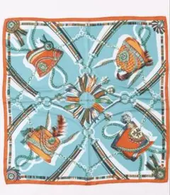 【美品】manipuri/マニプリ⭐︎シルクプリントスカーフ65のサムネイル