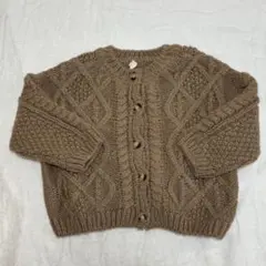 韓国こども服 ニットカーディガン　ケーブル編み