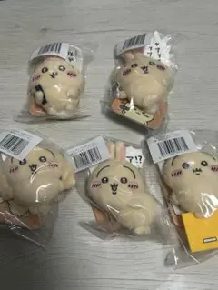 新品未使用 うさぎだらけくじ E賞 ぬいぐるみバッジ 5点セット