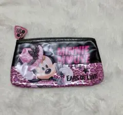 ミニーマウス レオパード柄ポーチ　平成レトロ