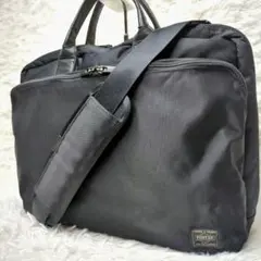 【美品】ポーター タイム ビジネスバッグ ナイロン ブラック 2way A4可