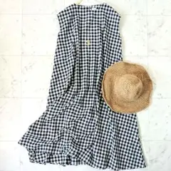 美品　アーバンリサーチドアーズ リネン フレンチスリーブワンピース DOORS