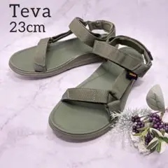 23cm 【美品】 Teva サンダル カーキ 1018560 軽量 アウトドア
