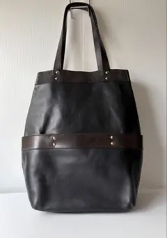 希少！ヨウジヤマモト黒トートバッグオールレザー大容量Yohji Yamamotoのサムネイル