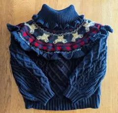merry jenny bare yoke knit tops くま セーター