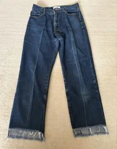 Mila Owen★センタープレスデニム 裾段差脇スリットデニムパンツ