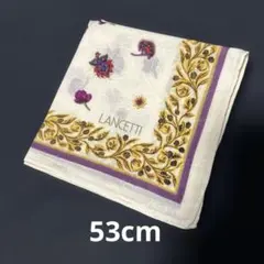 LANCETTI ハンカチ 花柄 ゴールド パープルのサムネイル
