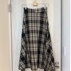 MAJESTIC LEGON チェックロングスカート レースアップ