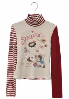 y2k アシンメトリー ボーダー ニットカットソー