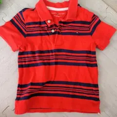 TOMMY HILFIGER ポロシャツ 2T 赤/ネイビー