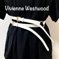 【新品送料込み】Vivienne Westwood 型押しオーブ2連ベルト✧レア