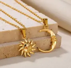 太陽と月✨お守りネックレス 金属アレルギー対応 2セット✨ サージカルステンレス