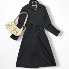 JIL SANDER ヴァージンウール ロングワンピース 36 伊製 BKのサムネイル