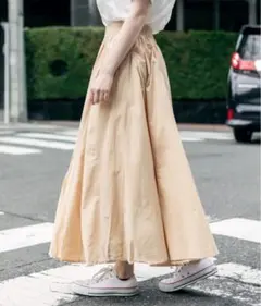 コットンボイル ロング フレア スカート