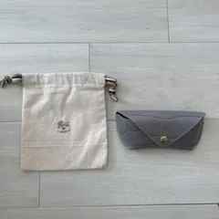 IL BISONTE イルビゾンテ グレー レザー メガネケース グラスケース