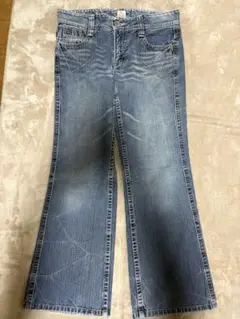 値下げ交渉可能 フレアデニム ブーツカットデニ厶 ライトブルー