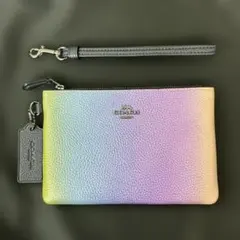 COACH コーチ　グラデーション　ポーチ　レインボー