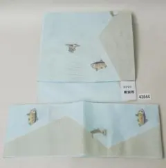 軽装帯 絽 夏用 夏帯 つけ帯 名古屋帯 お太鼓 薄水色×ベージュ 魚 鳥のサムネイル