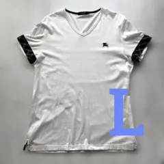 バーバリーブラックレーベル 半袖Tシャツ Vネック ノバチェック 白 L 3のサムネイル