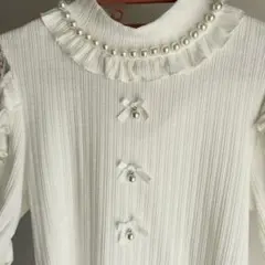 アンクルージュ　パールトップス　白のサムネイル