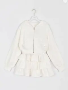 evelyn ティアードリボンセットアップ ホワイト