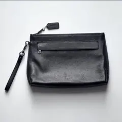 0725COACH コーチ レザー ポーチ リストレット ブラック 未使用保管品 