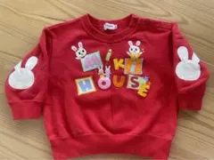 ミキハウス 赤いトレーナー ウサギ刺繍　80