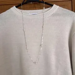 パールとシルバーのロングネックレス
