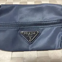 【美品】プラダ　ポケットティッシュケース ブルー