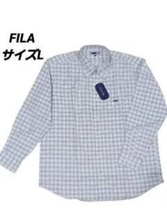 【新品タグ付き】FILA 長袖シャツ チェック柄 Lサイズ 訳あり