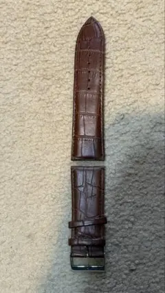 クロコダイル型押し レザーベルト ブラウン