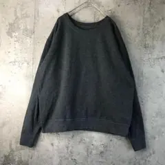 Y1204古着　トレーナー　スウェット　チャコール　無地　90s Y2K