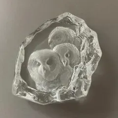 ガラス製フクロウ置物