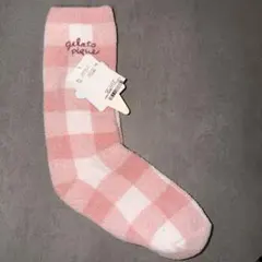 新品タグ付き♡新作gelato pique ピンクホワイトチェックソックス