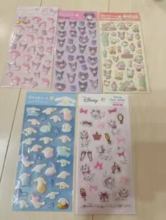 ダイソー　サンリオ　ぷくっとシール　マリーちゃん　5点セット