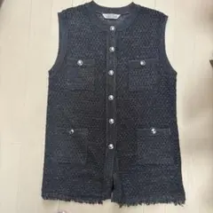 美品【torrazzo donna トラッゾドンナ】サマーニットベスト　グレー