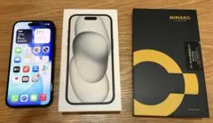 【セット】iPhone15 128GB、ガラスフィルム1枚セット