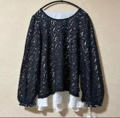 レディース・Ｌサイズ・長袖レーストップス