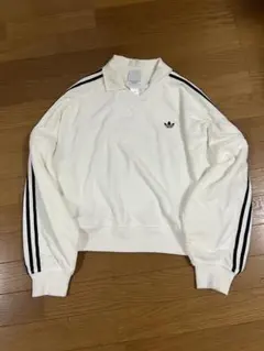 adidas レディース 長袖 ポロシャツ ホワイト XL