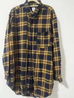 チェックシャツ長袖 イエロー