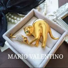 MARIO VALENTINO 猫 ネズミ ブローチ キャット ヴィンテージ