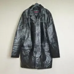 希少　レア物　FUBU　フブ　本革　牛革　レザーコート　ブラック　XLのサムネイル