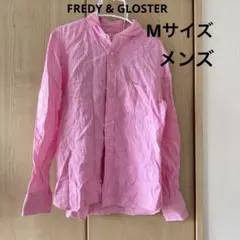 FREDY & GLOSTERピンク リネン 長袖シャツ M メンズのサムネイル