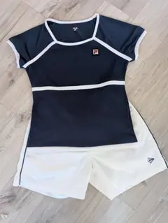 FILA テニスウェア Mサイズ ネイビー/ホワイト
