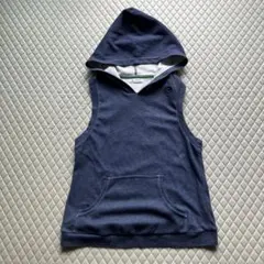 G-FIT フィットネス　ヨガ　トレーニング　フード付きノースリーブ ネイビーのサムネイル
