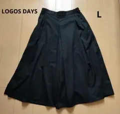 美品 LOGOS DAYS ブラック ガウチョパンツ L