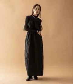 mystic チュールワンピース 黒 サイズ1 結婚式 オケージョン 新品