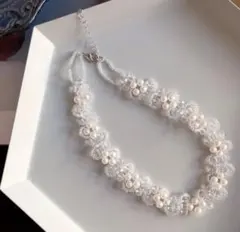 パールチョーカー　ビーズチョーカー　アクセサリー