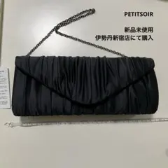 Petitsoir プチソワールブラックフォーマルバッグ プリーツデザイン